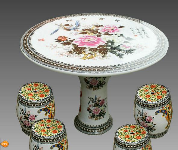 景德镇陶瓷瓷桌定制陶瓷桌面四人陶瓷桌子